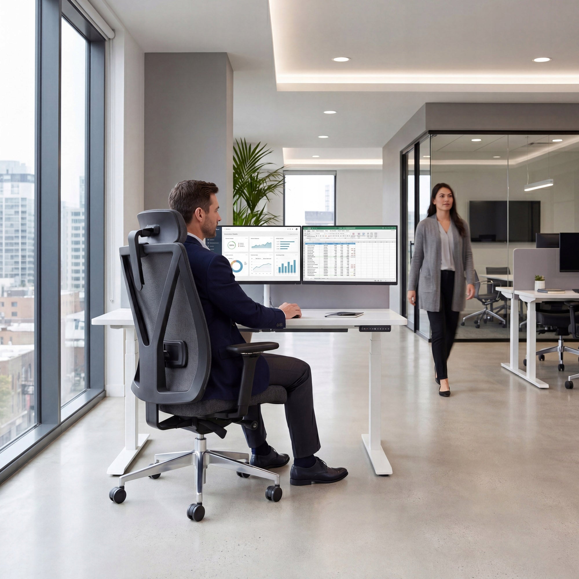 Office Chair Ergonomic Swivel Fabric JAN NOWAK VECTOR Black Medical device no