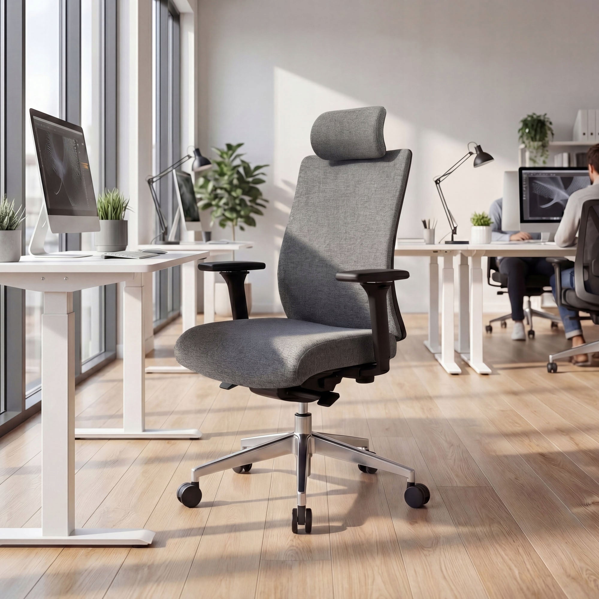 Office Chair Ergonomic Swivel Fabric JAN NOWAK VECTOR Dark Grey Medical device no