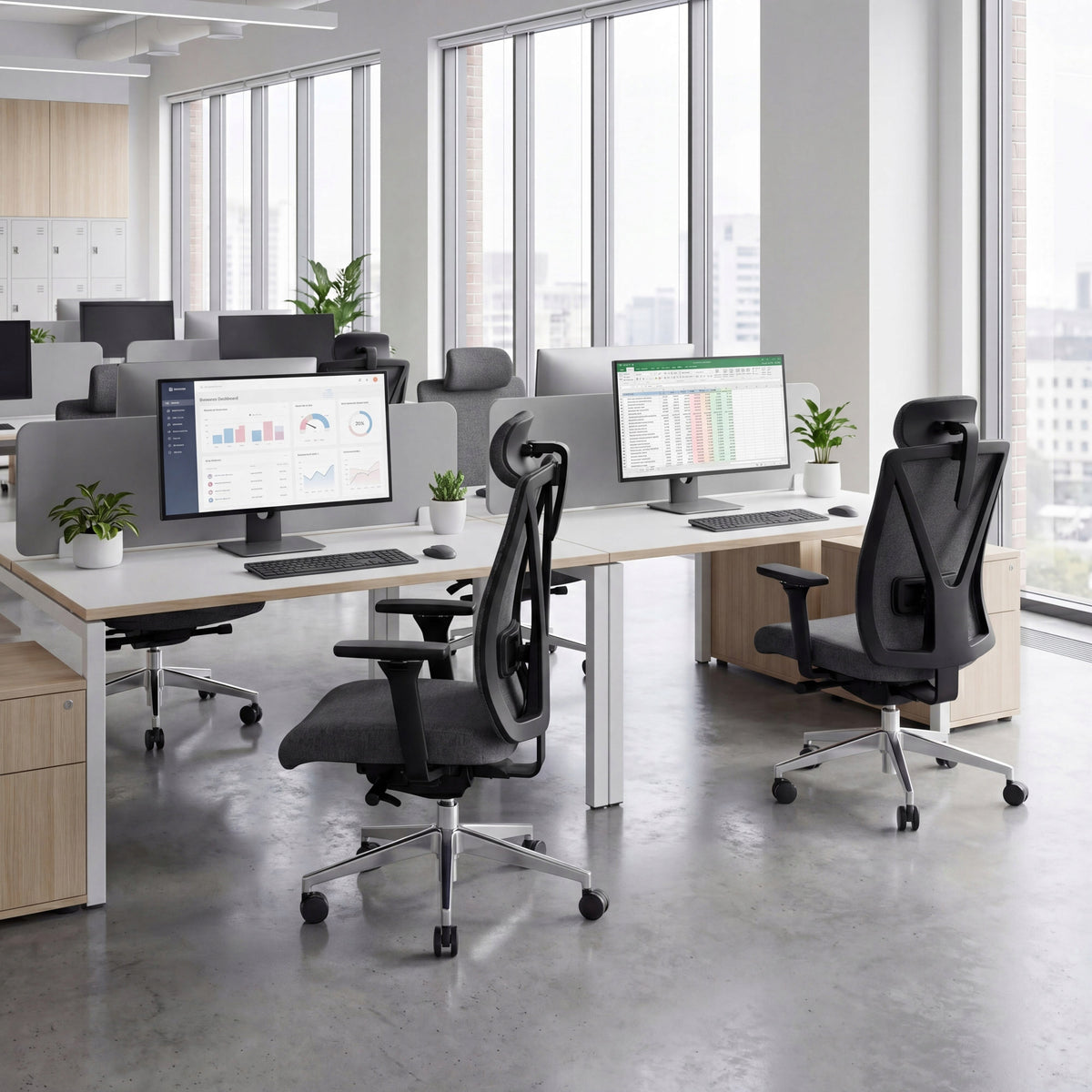 Office Chair Ergonomic Swivel Fabric JAN NOWAK VECTOR Dark Grey Packaging status original