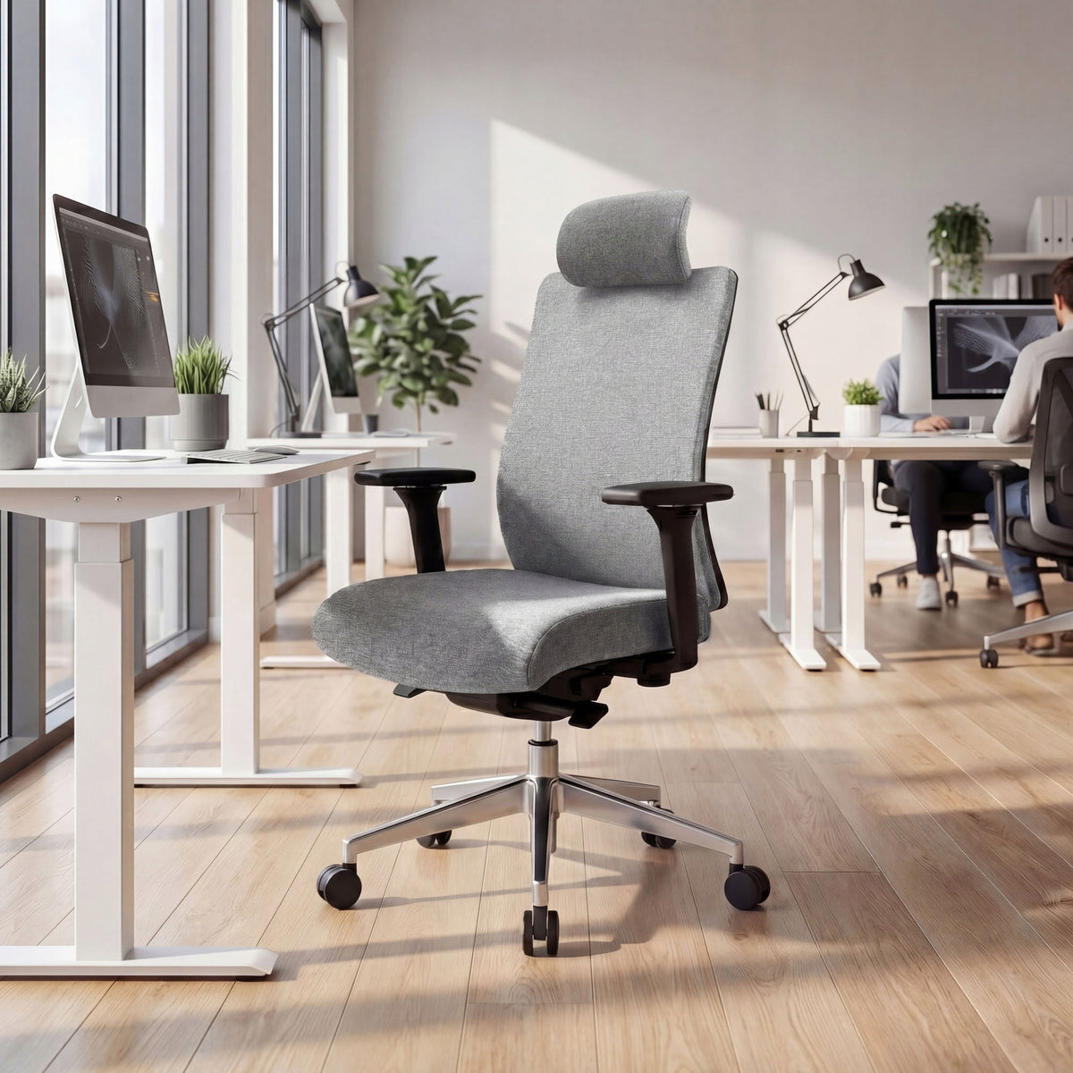 Office Chair Ergonomic Swivel Upholstered JAN NOWAK VECTOR Grey Medical device no