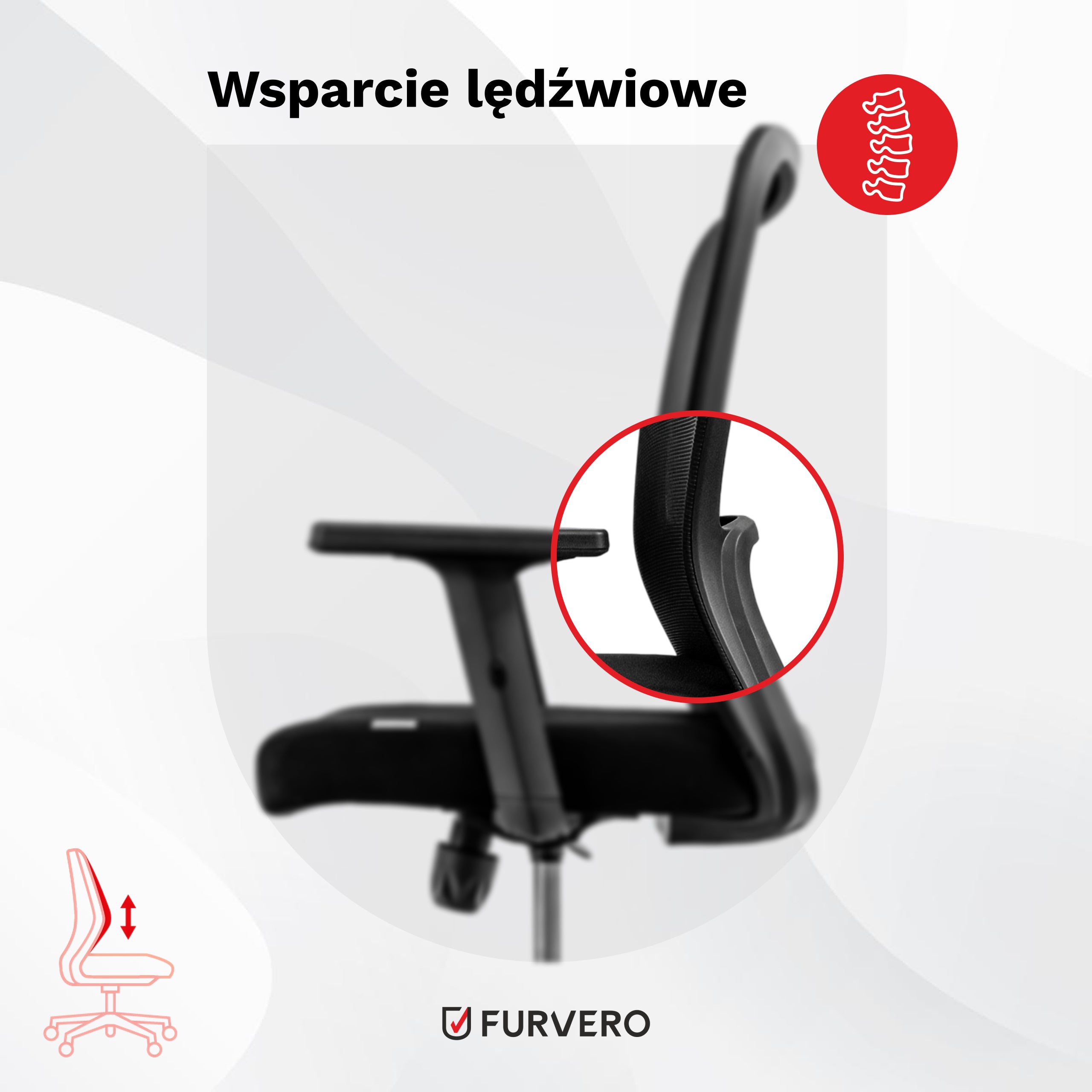 Office Chair FURVERO Swivel Ergonomic Adjustable Standard Manufacturer code MTP006685