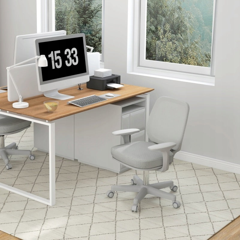Office Chair Fabric 360 Swivel Ergonomic Grey 55x48x94.5 cm Desk Chair Packaging status original