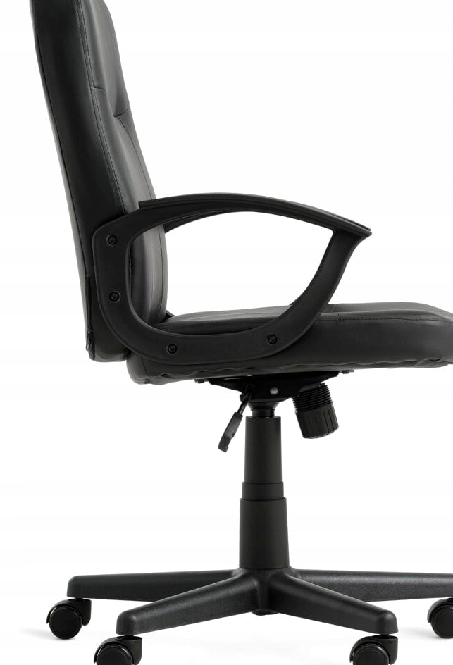 Office Chair JYSK NIMTOFTE Faux Leather Black Adjustable Furniture depth 64 cm