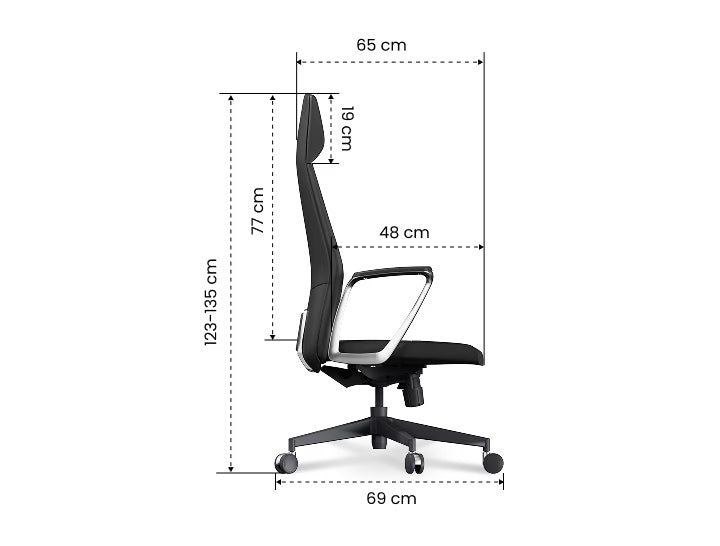 Office Chair LC7 Leather Executive Adjustable Night Black 136kg Manufacturer code LC7B-F1