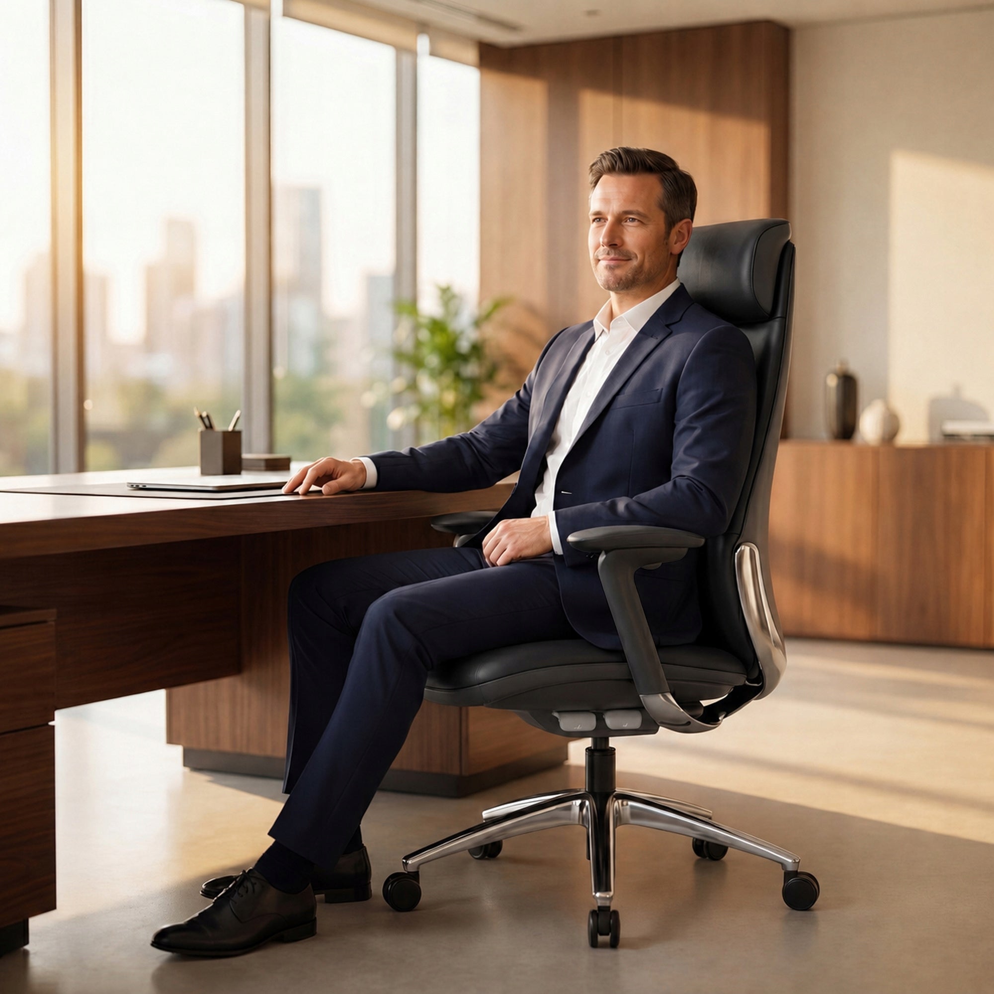 Office Chair Leather Cabinet Natural Leather JAN NOWAK COMMAND Black Medical device no
