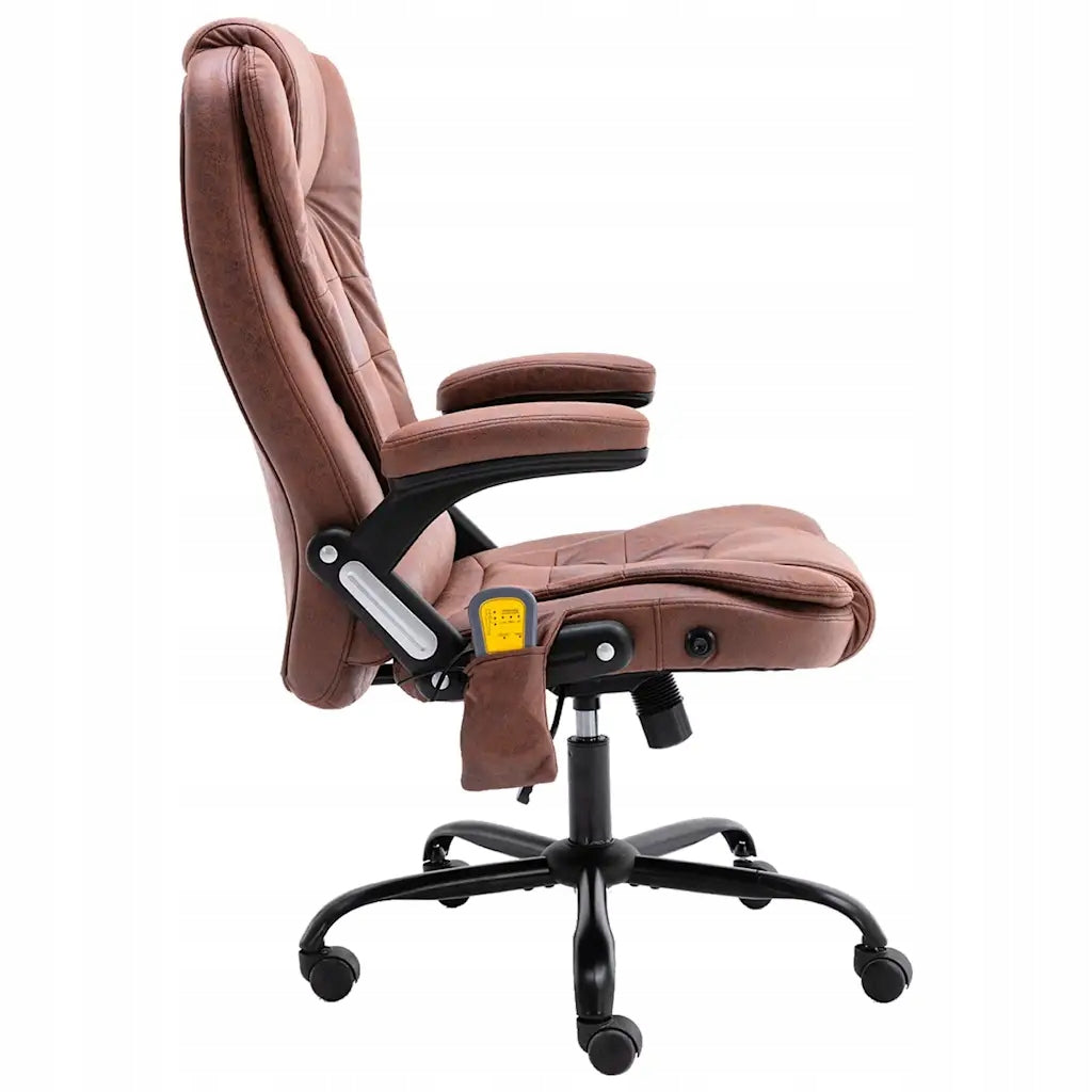 Office Chair Massage & Heating, Light Brown, 67x71x(110-119)cm Brand 100