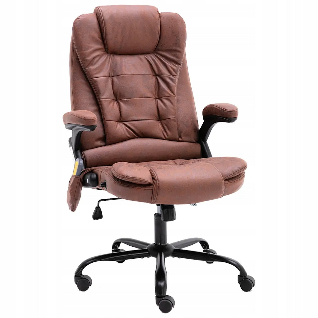 Office Chair Massage & Heating, Light Brown, 67x71x(110-119)cm