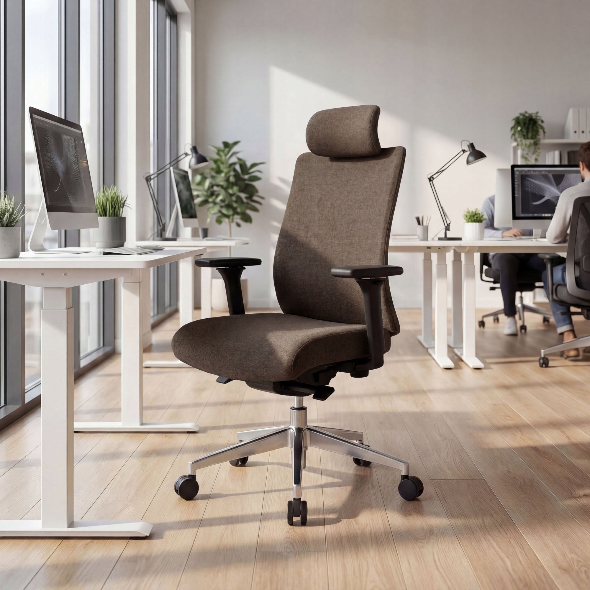 Office Chair Material Ergonomic Swivel JAN NOWAK VECTOR Brown Medical device no