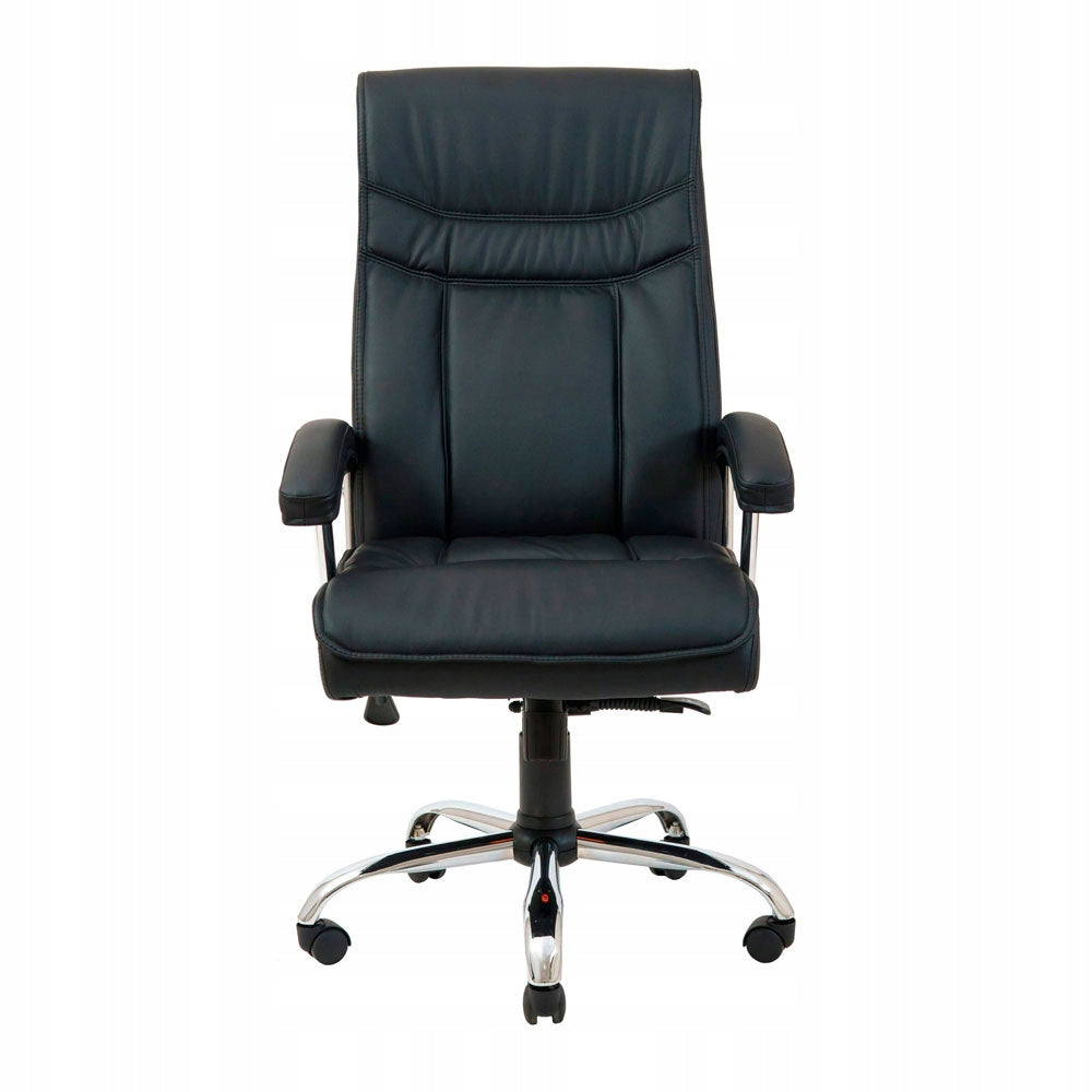 Office Chair RONDI Burgas Tilt Eco Leather Chrome Black Ergonomic Packaging status original
