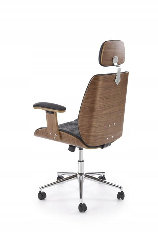 Office Chair Rotary TIMBER Wood Bent Walnut Black Halmar Packaging status original