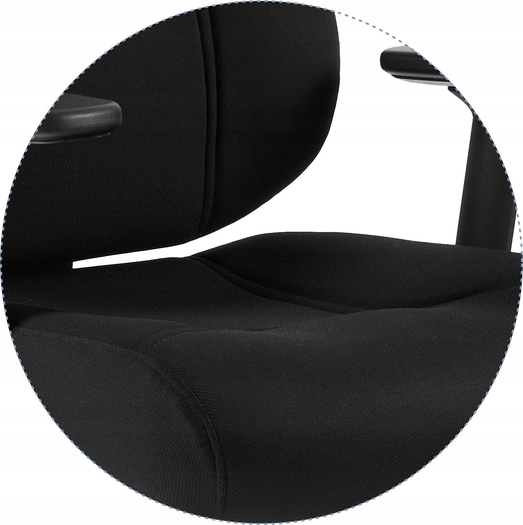 Office Chair SAGA Black Swivel Fabric Ergonomic High Wide 150k Medical device no