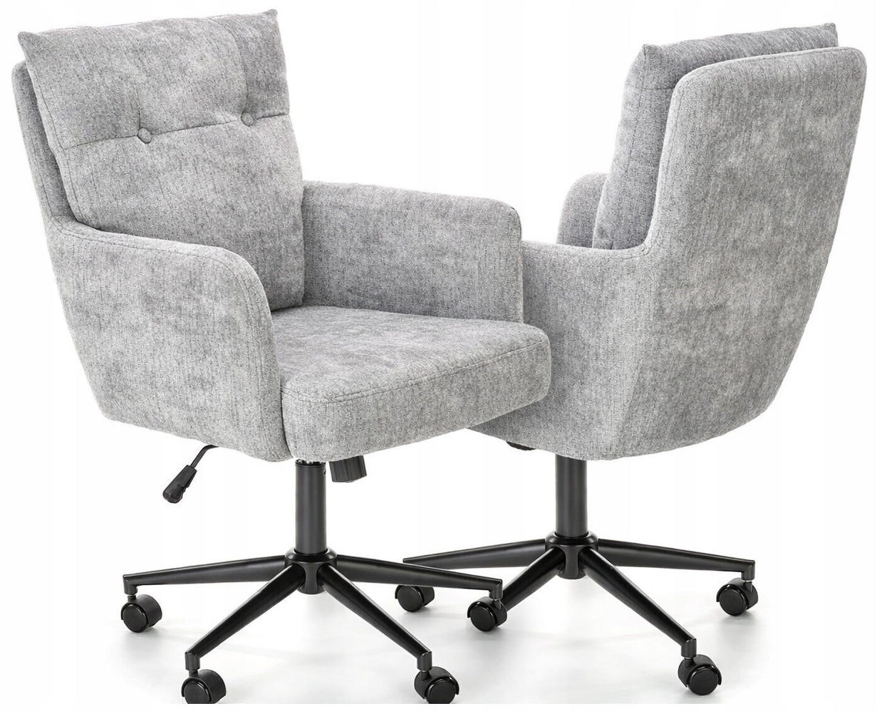 Office Chair SERIO Grey Swivel Fabric Ergonomic Adjustable