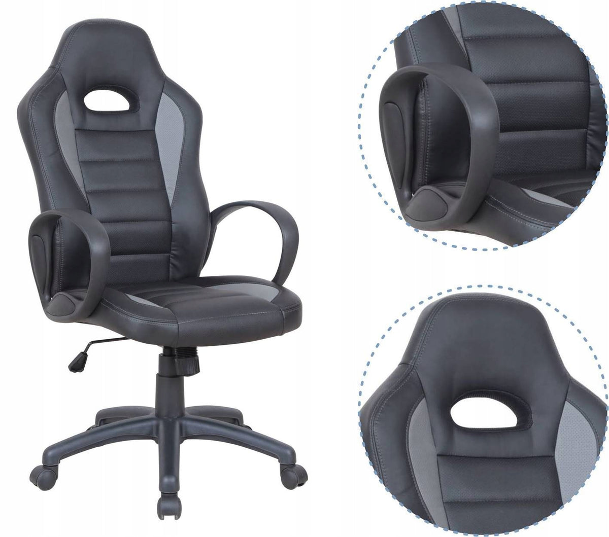 Office Chair SWIMS Gaming Chair Black Design with Armrests