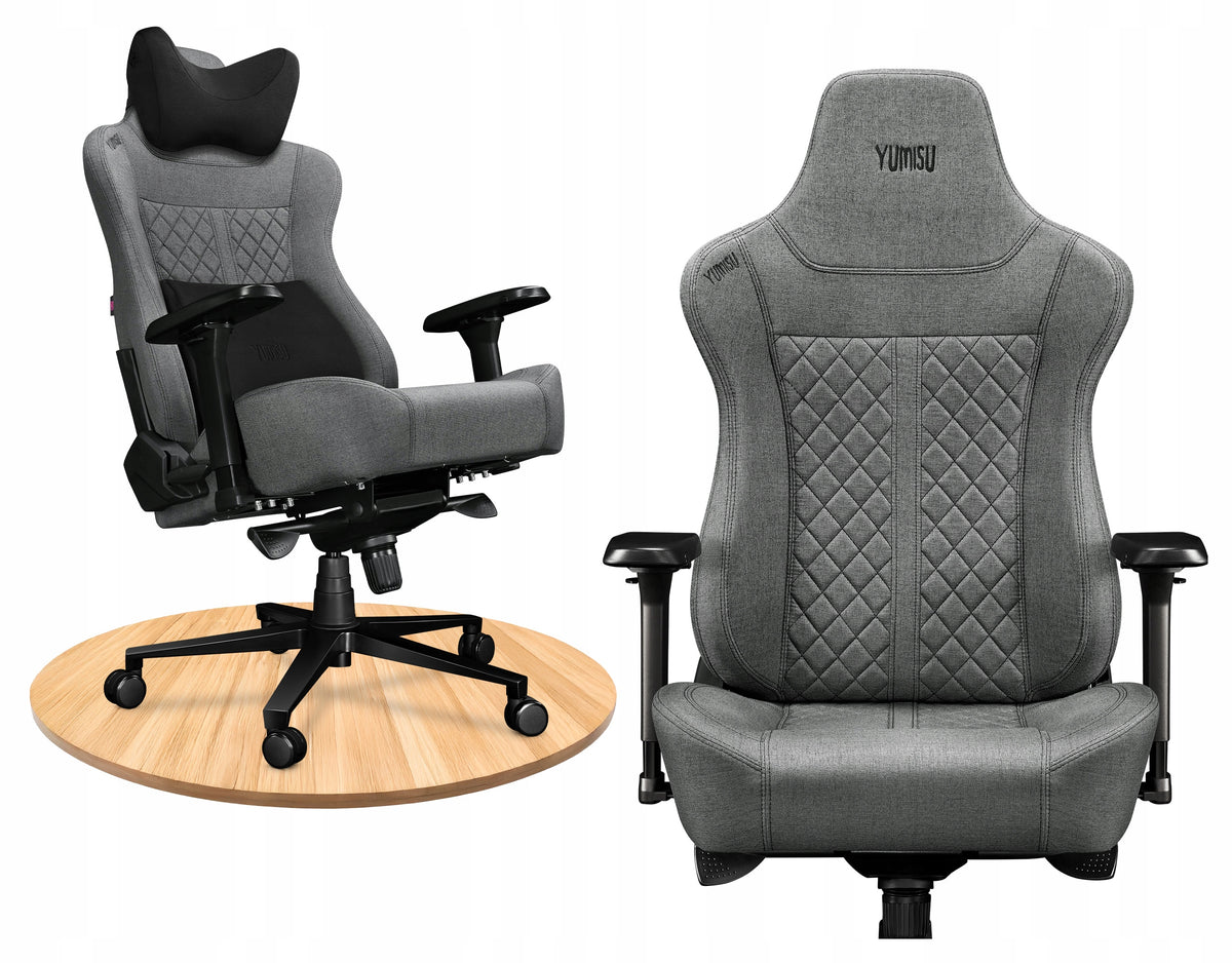 Office Chair SWIVEL Desk Chair Adjustable Material Grey 180kg