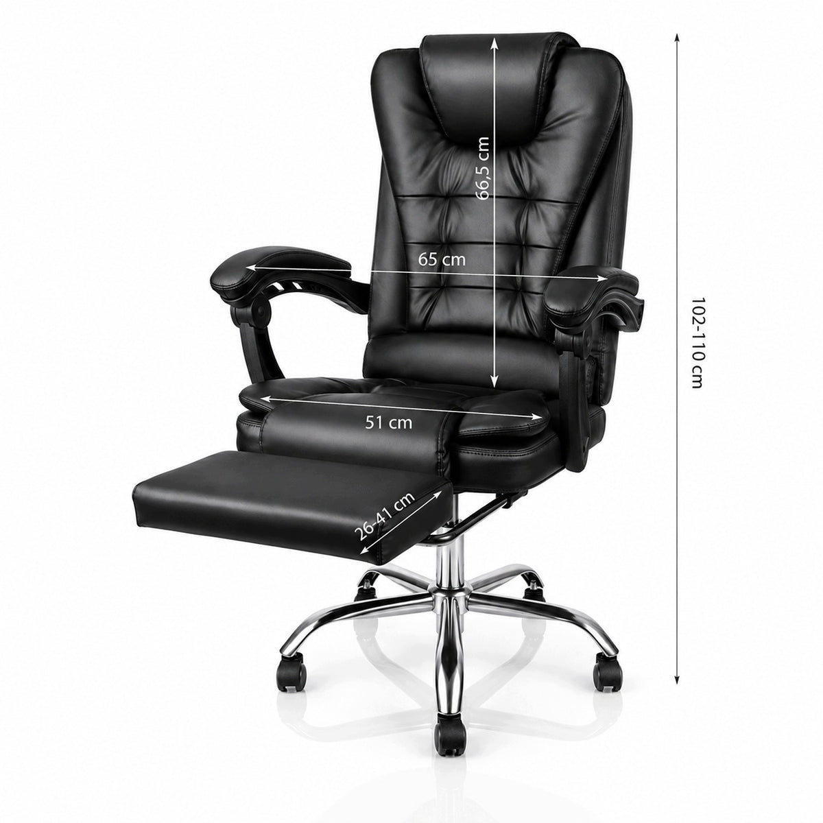 Office Chair Swivel Chair Adjustable Leather Backrest with Footrest Legs Medical device no