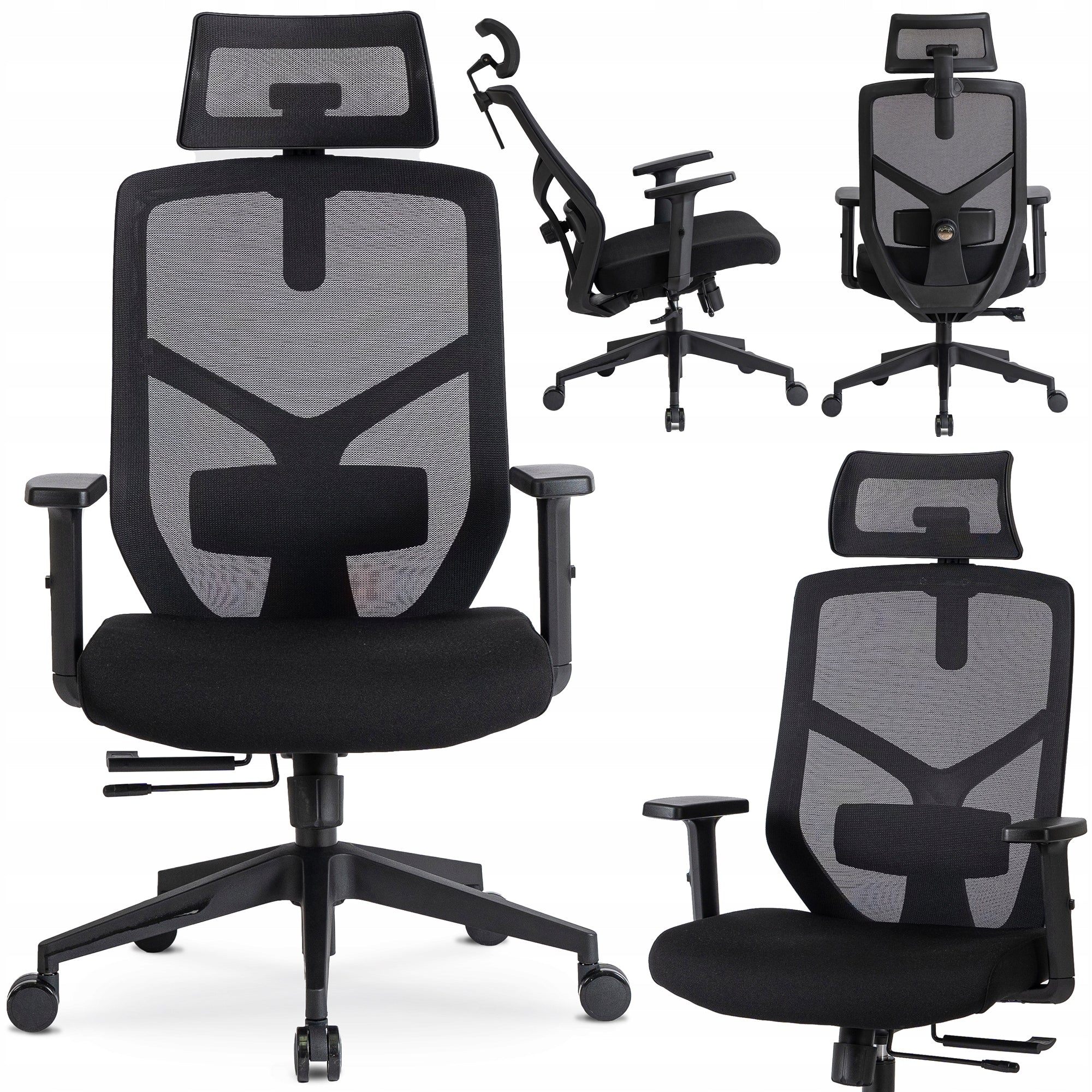 Office Chair Swivel Chair Ergonomic Gaming Adjustable Black BENTO