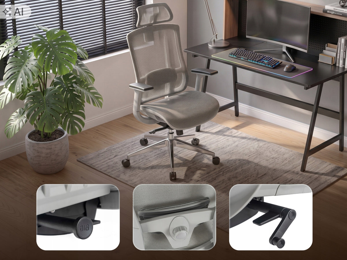 Office Chair Swivel Chair Ergonomic Gaming Adjustable Grey SKY Packaging status original