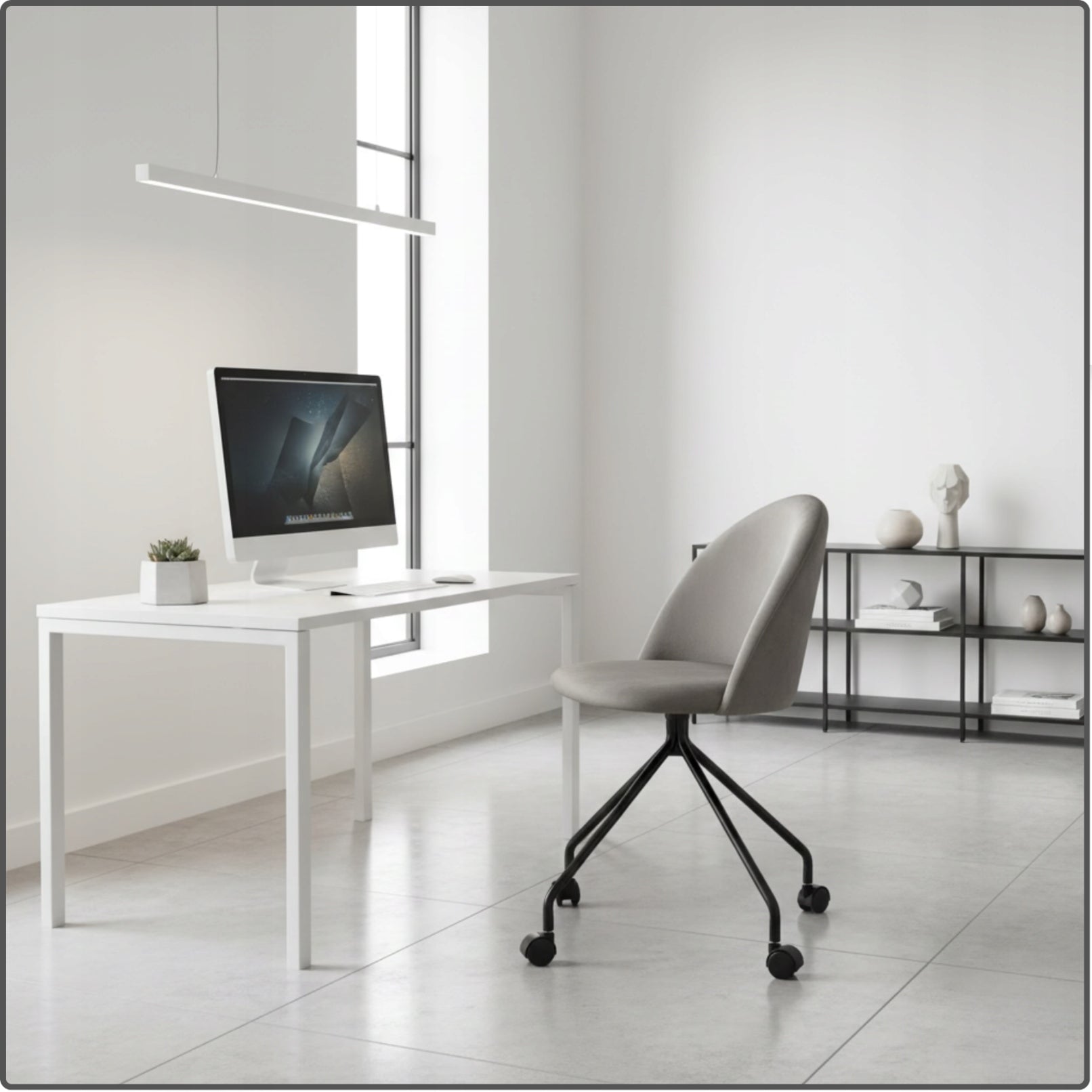Office Chair Swivel Chair for Student Desk Cabinet Adjustable Grey Manufacturer code 1545 welurowe wygodne regulowane