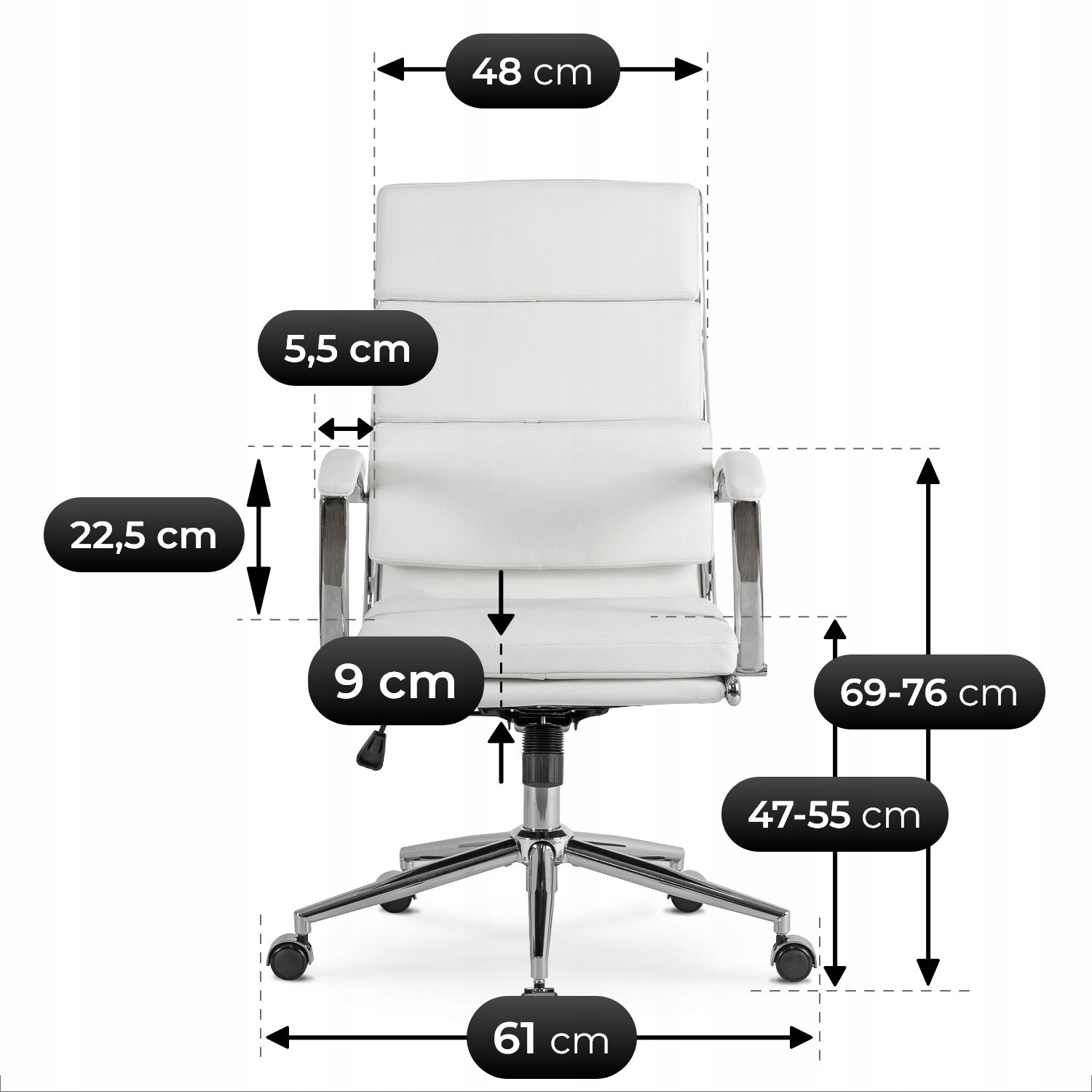 Office Chair Swivel Desk Chair Computer Ergonomic White CAMILO Medical device no