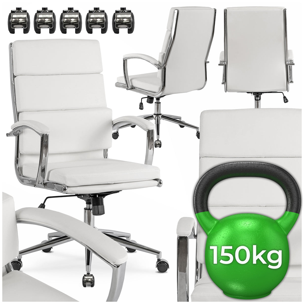 Office Chair Swivel Desk Chair Computer Ergonomic White CAMILO