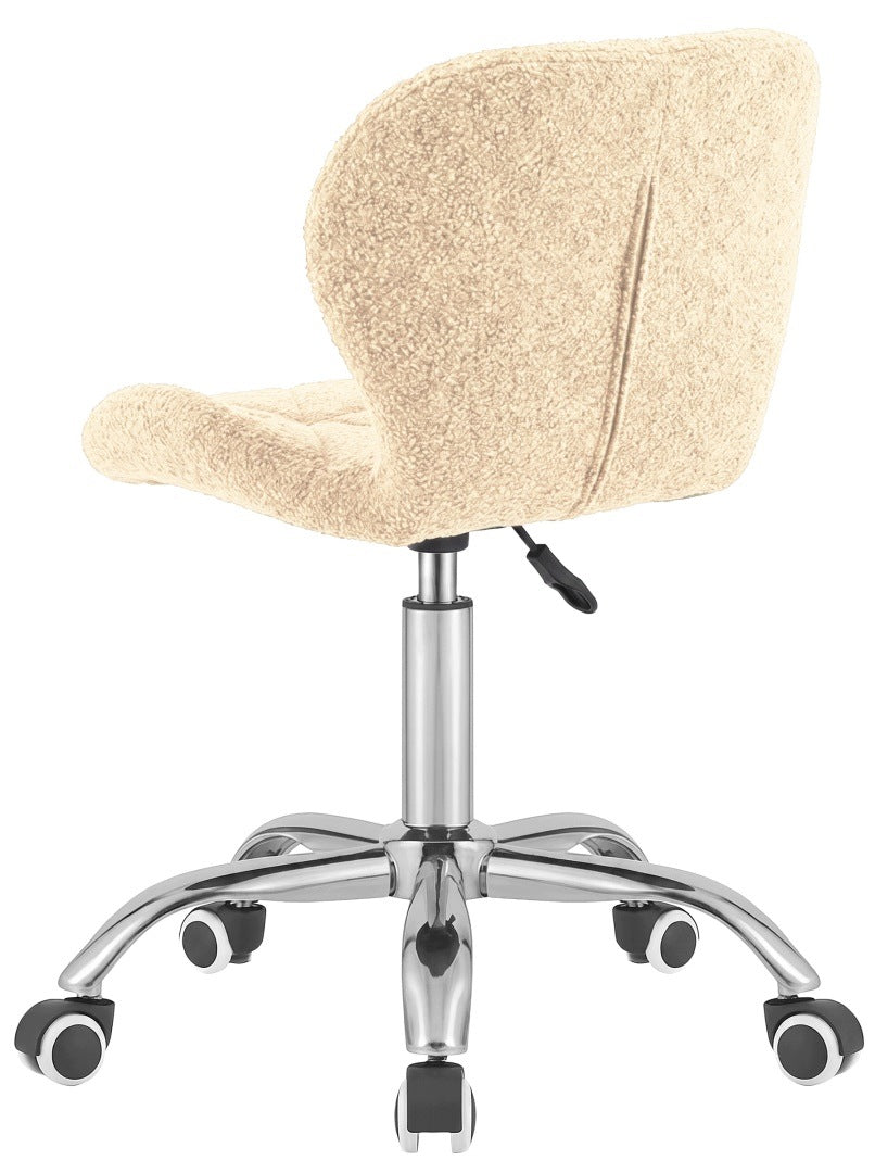 Office Chair Swivel Desk Dressing Table Beige Cream Lamb Manufacturer code VAS3-VASTO-OFFICE-BOUCLE-BEIGE-SILVER