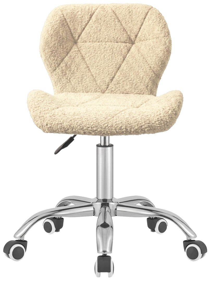 Office Chair Swivel Desk Dressing Table Beige Cream Lamb Packaging status original