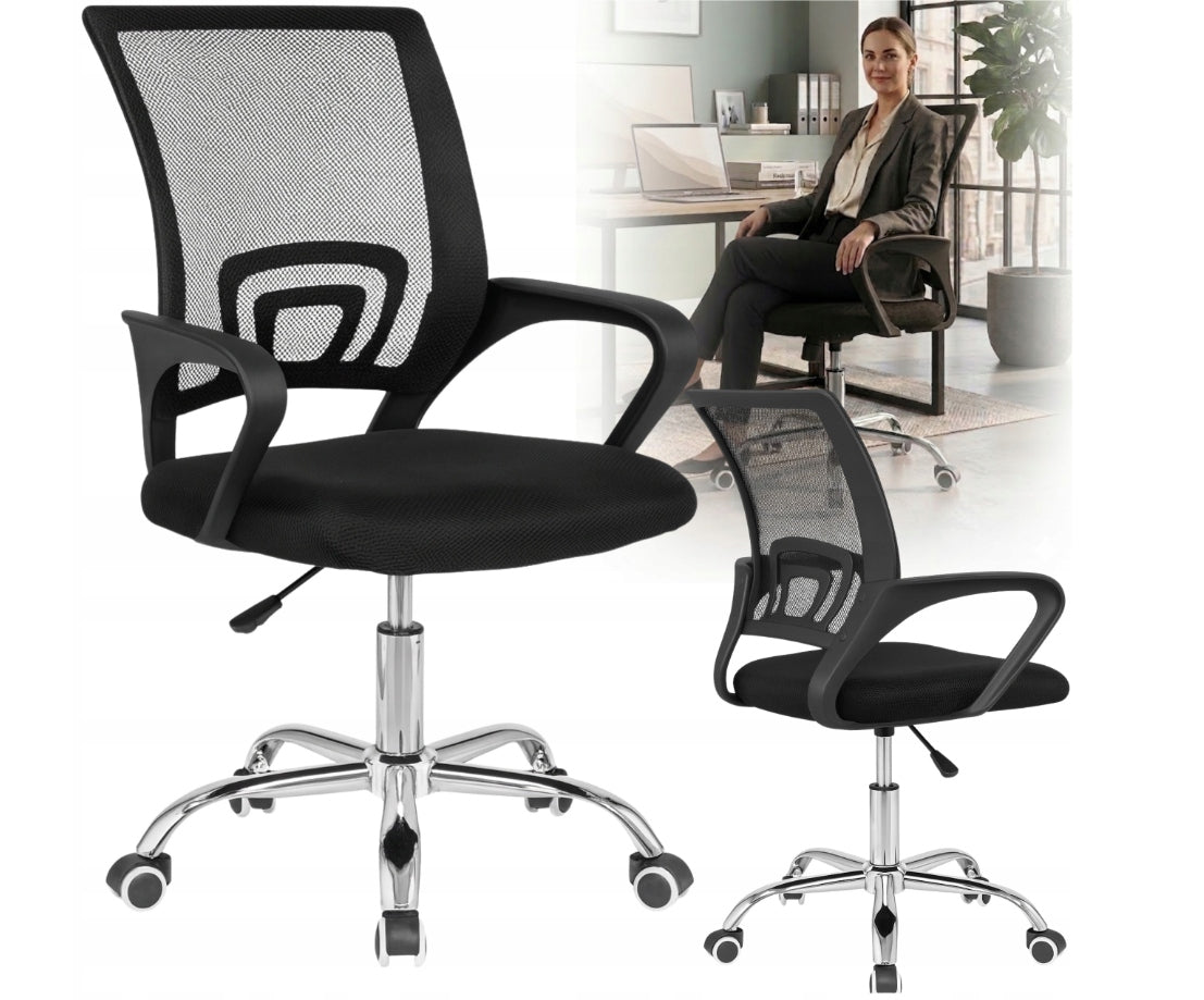 Office Chair Swivel ENTER Mesh Ergonomic Chair Black Ventilated