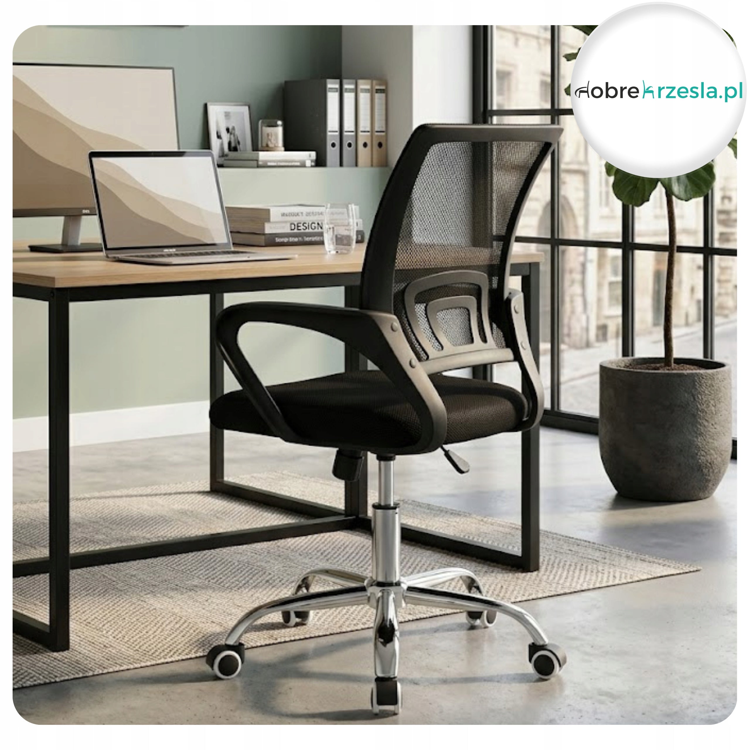 Office Chair Swivel ENTER Mesh Ventilated Ergonomic Chair Black Brand Atos