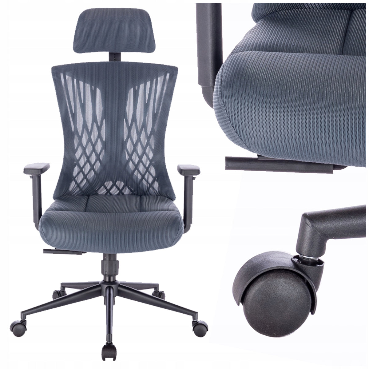 Office Chair Swivel ERGONOMIC Office Chair Adjustable Grey-Blue