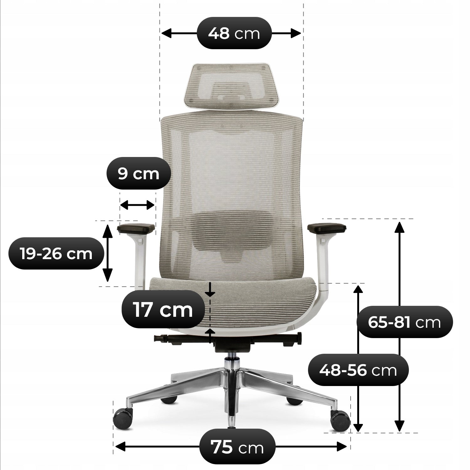 Office Chair Swivel Ergonomic Computer Desk Chair Beige SKY Packaging status original