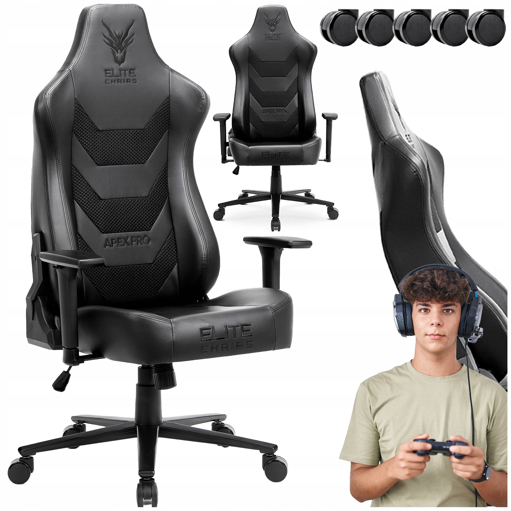 Office Chair Swivel Ergonomic Computer Desk Chair Black APEX