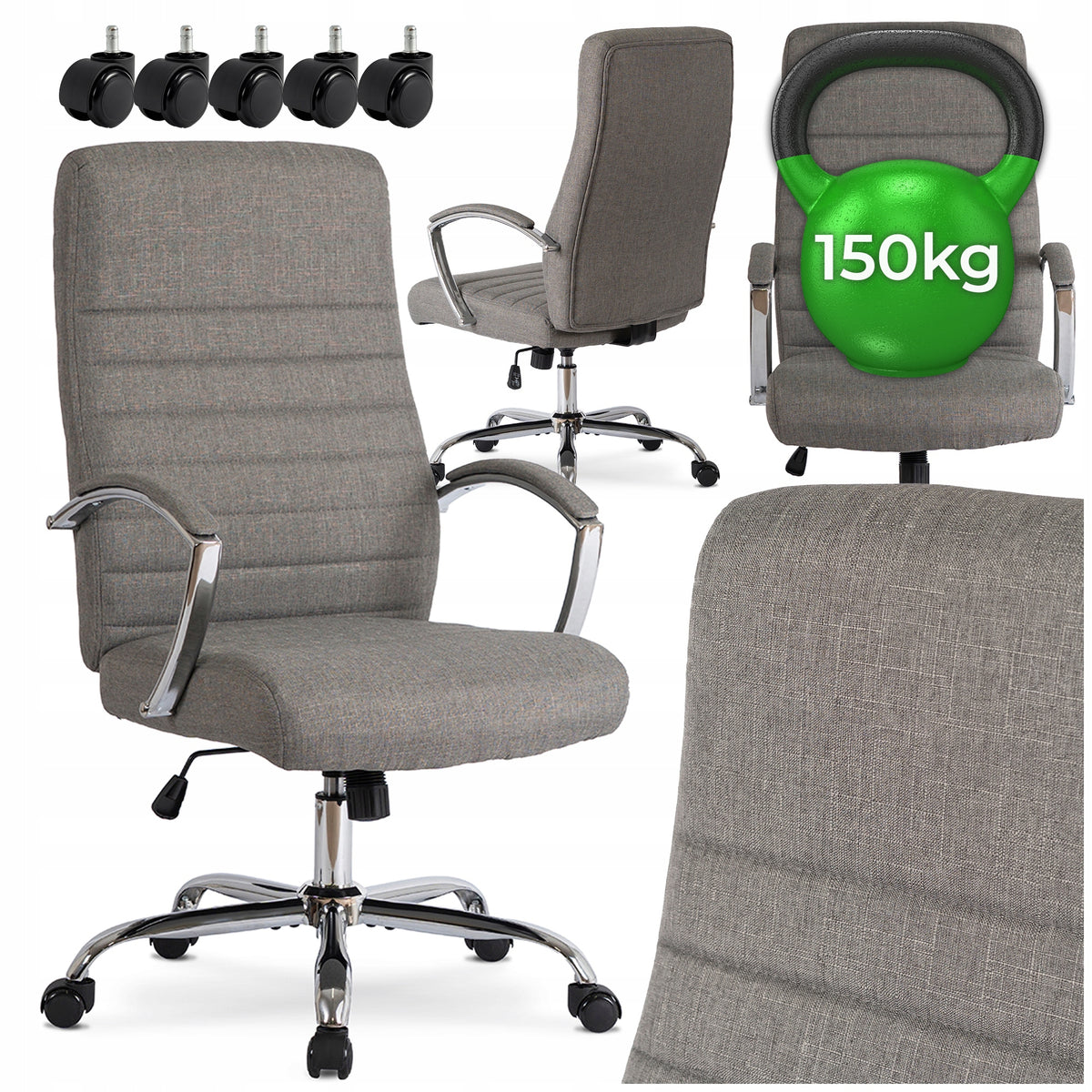 Office Chair Swivel Ergonomic Computer Desk Chair Grey RENES