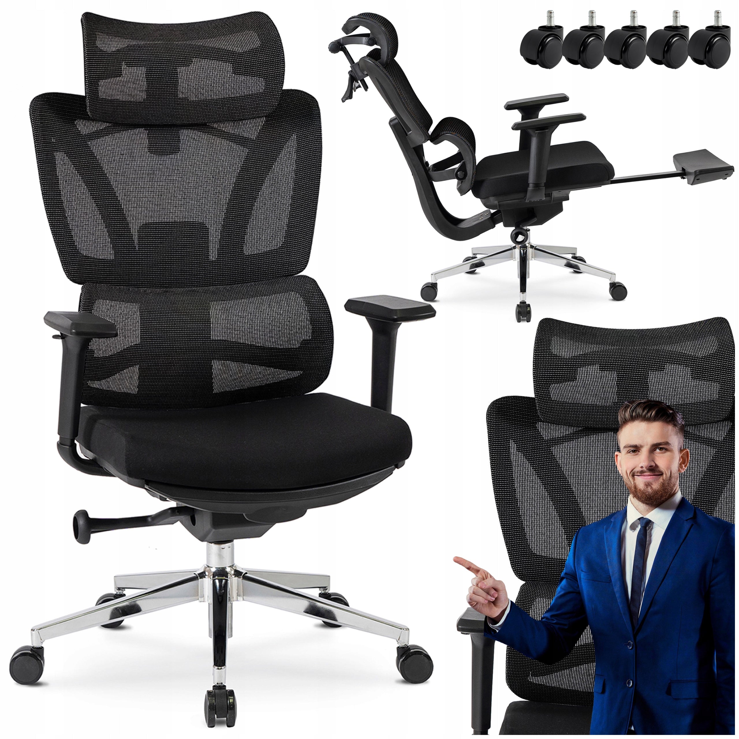 Office Chair Swivel Ergonomic Desk Chair Black DELSIN