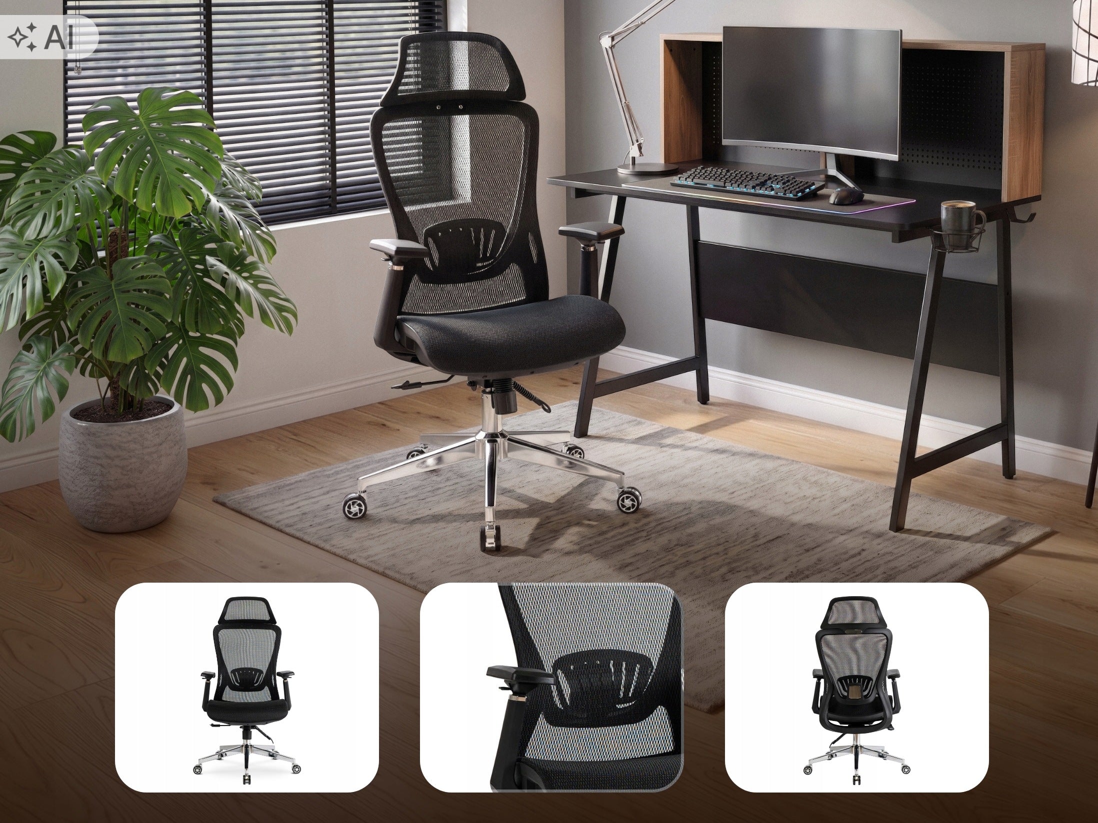 Office Chair Swivel Ergonomic Desk Chair Black LITOS Packaging status original