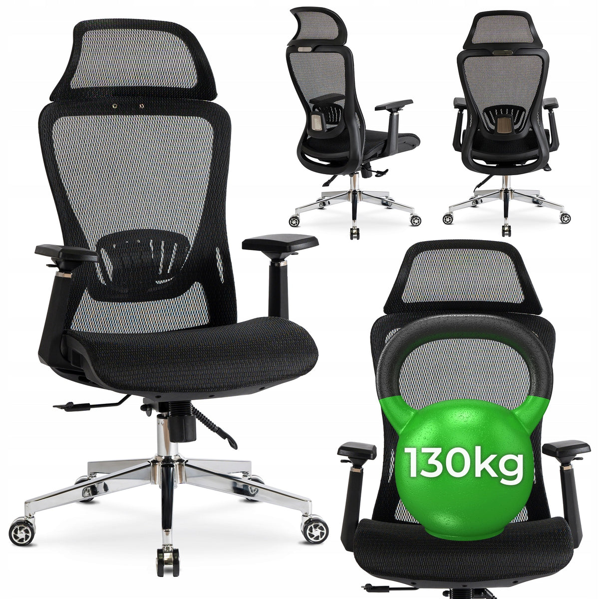 Office Chair Swivel Ergonomic Desk Chair Black LITOS