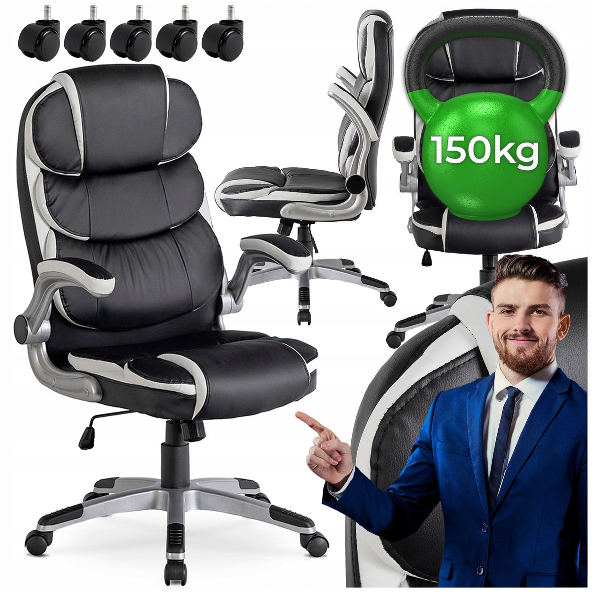 Office Chair Swivel Ergonomic Desk Chair Black LIVERPOOL