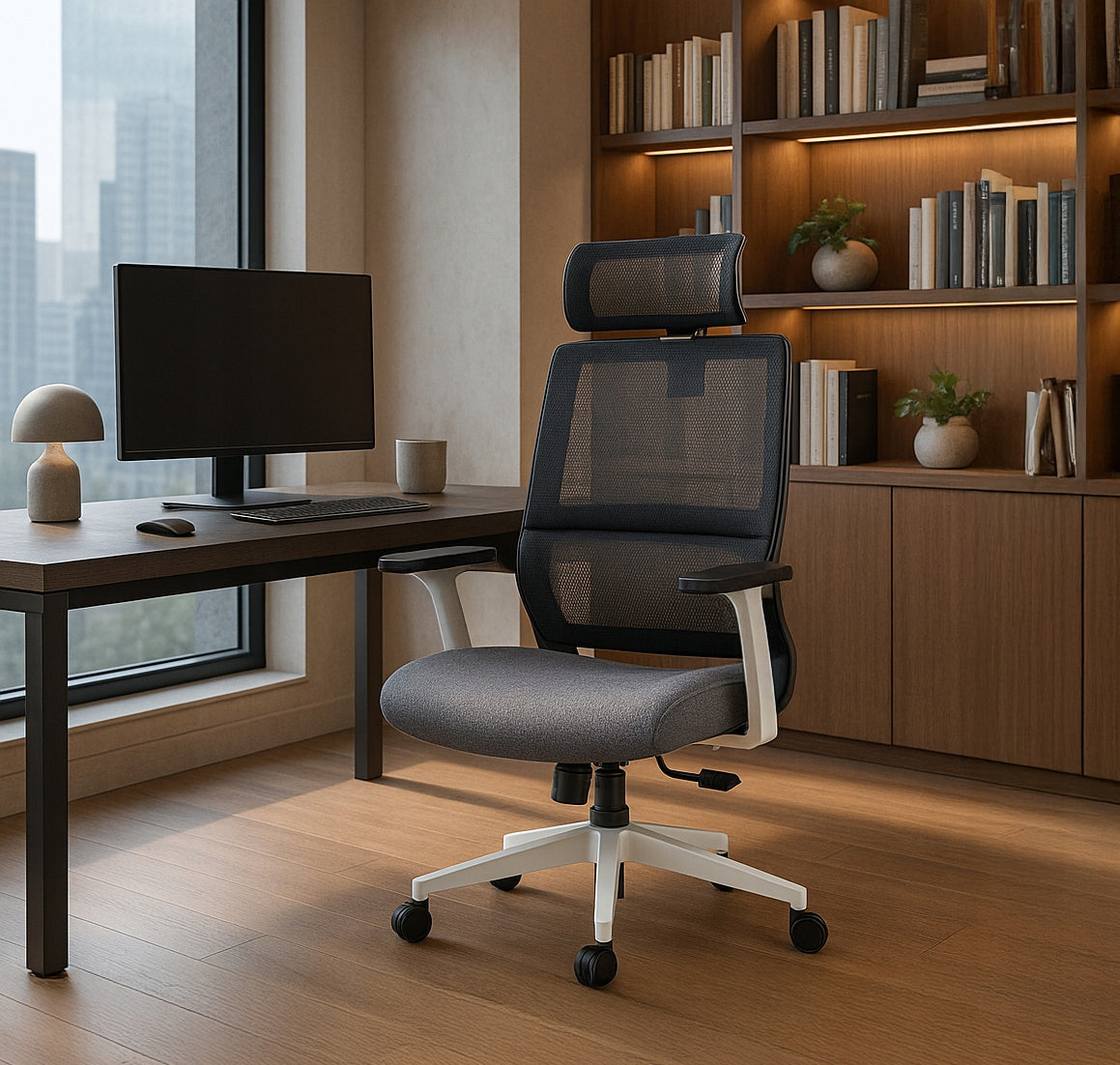 Office Chair Swivel Ergonomic Desk Chair Black NICKI Packaging status original