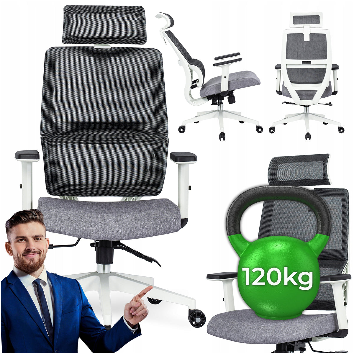 Office Chair Swivel Ergonomic Desk Chair Black NICKI
