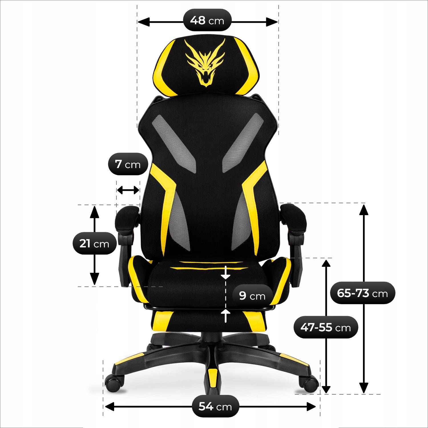 Office Chair Swivel Ergonomic Desk Chair Black Yellow MAXIMO Manufacturer code Krzesło Obrotowe Gracza z Podnóżkiem gamingu