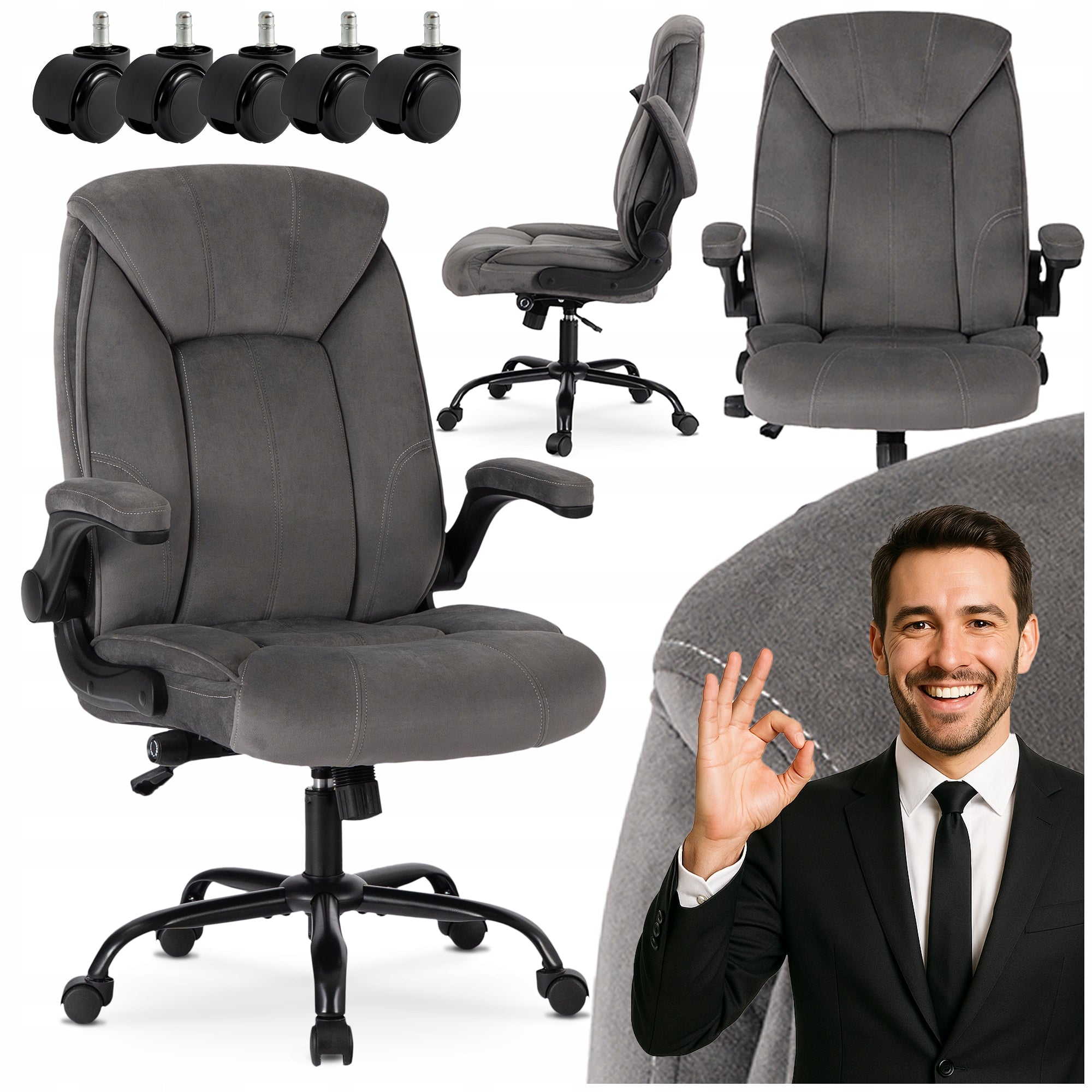 Office Chair Swivel Ergonomic Desk Chair Grey COMFORT