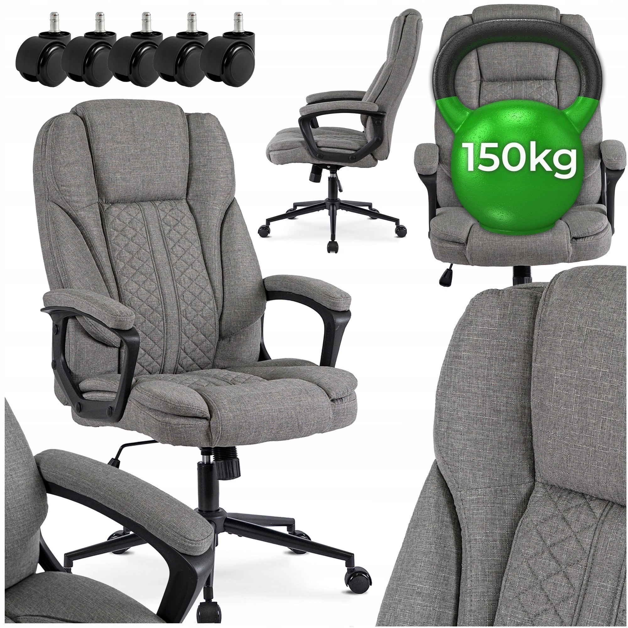 Office Chair Swivel Ergonomic Desk Chair Grey PHONIX