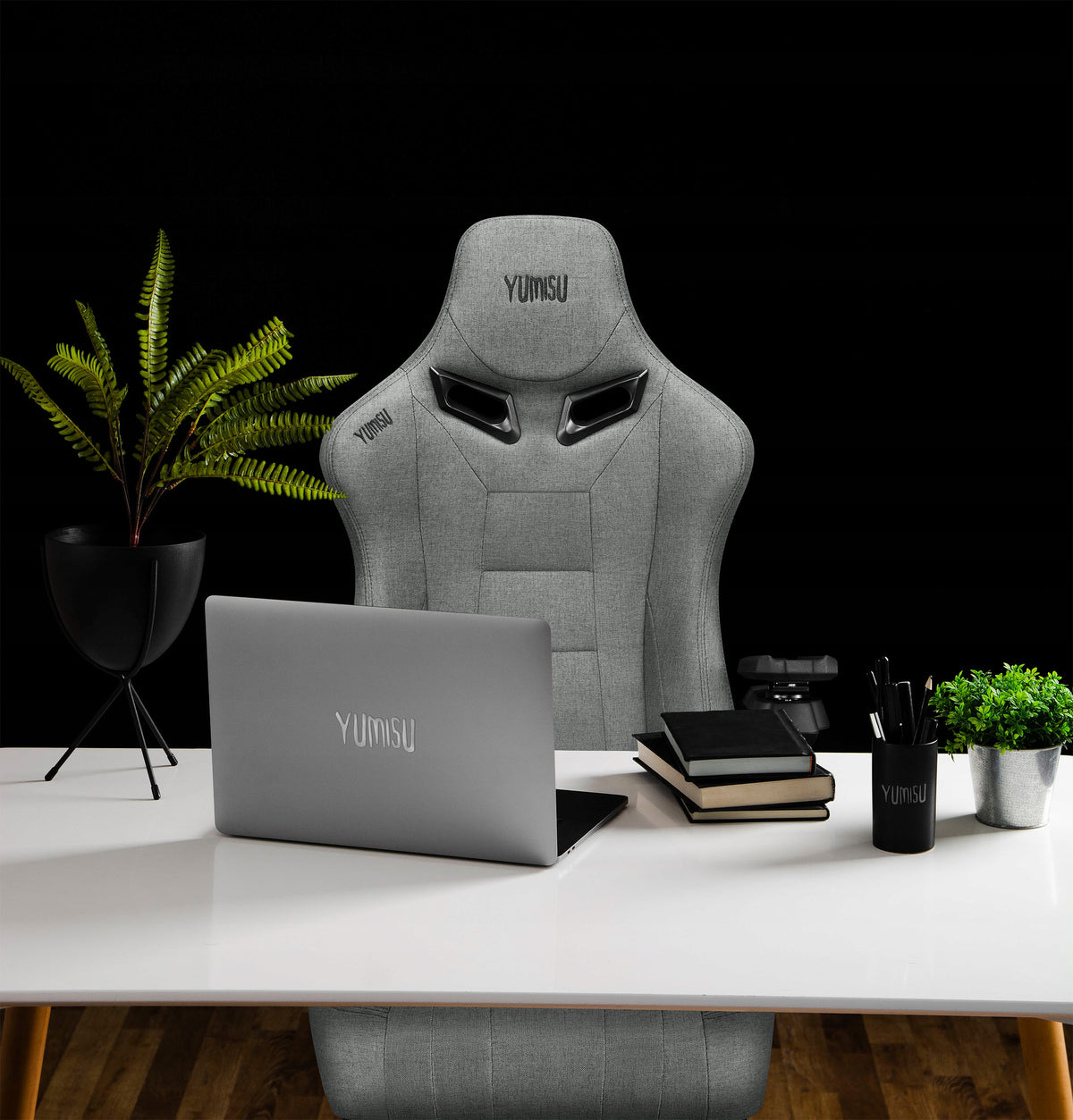 Office Chair Swivel Ergonomic Yumisu 2049 Fabric Light Grey D-CROSS Manufacturer code Y-2049-LB-M
