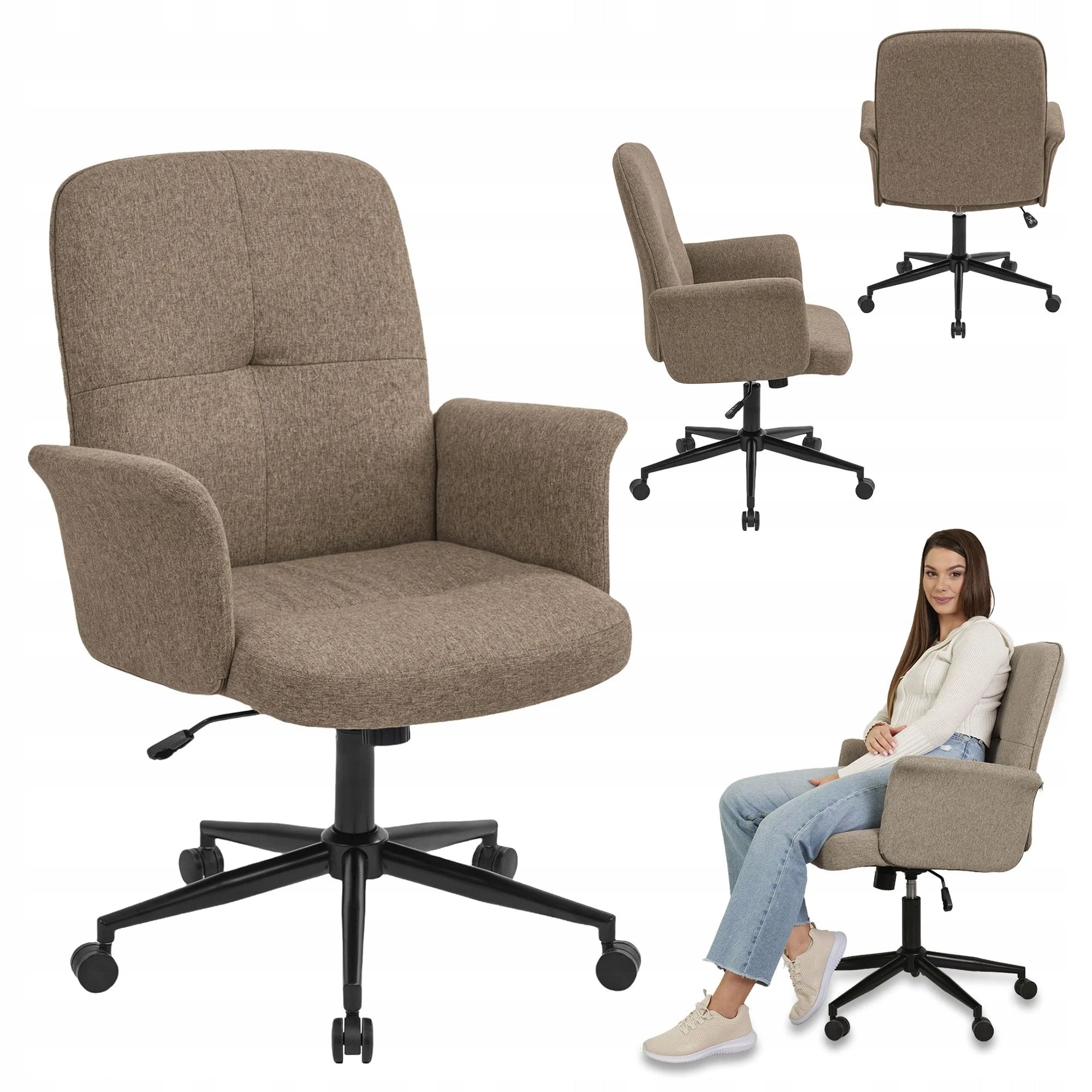 Office Chair Swivel For Living Room Adjustable Fabric Office Chair