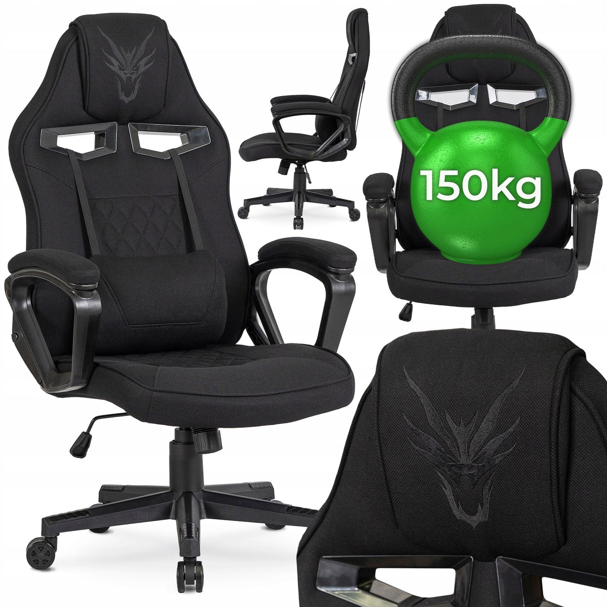 Office Chair Swivel Gaming Black VIDAL
