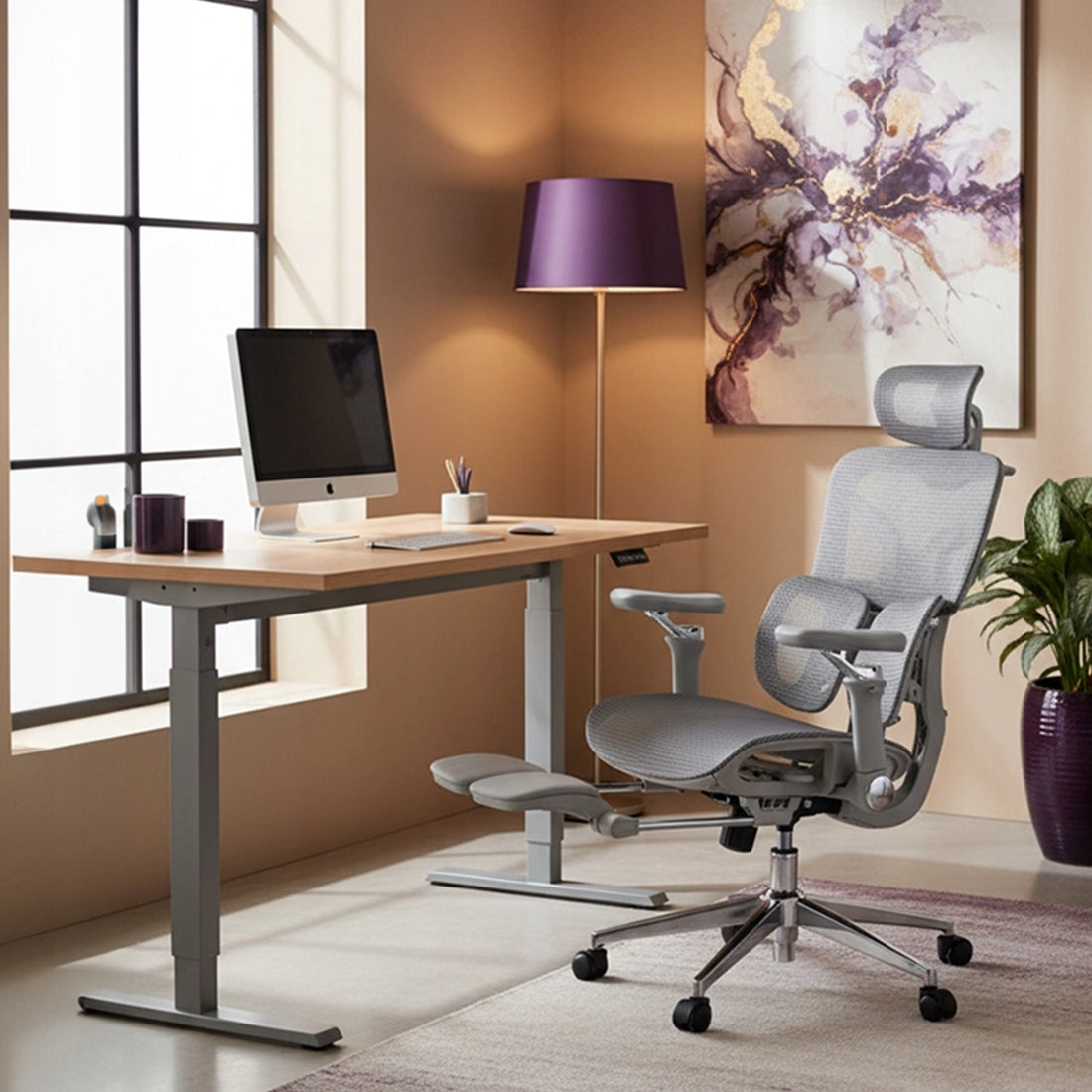 Office Chair Swivel Grey Mesh Ergonomic Adjustable Spacetronik Medical device no