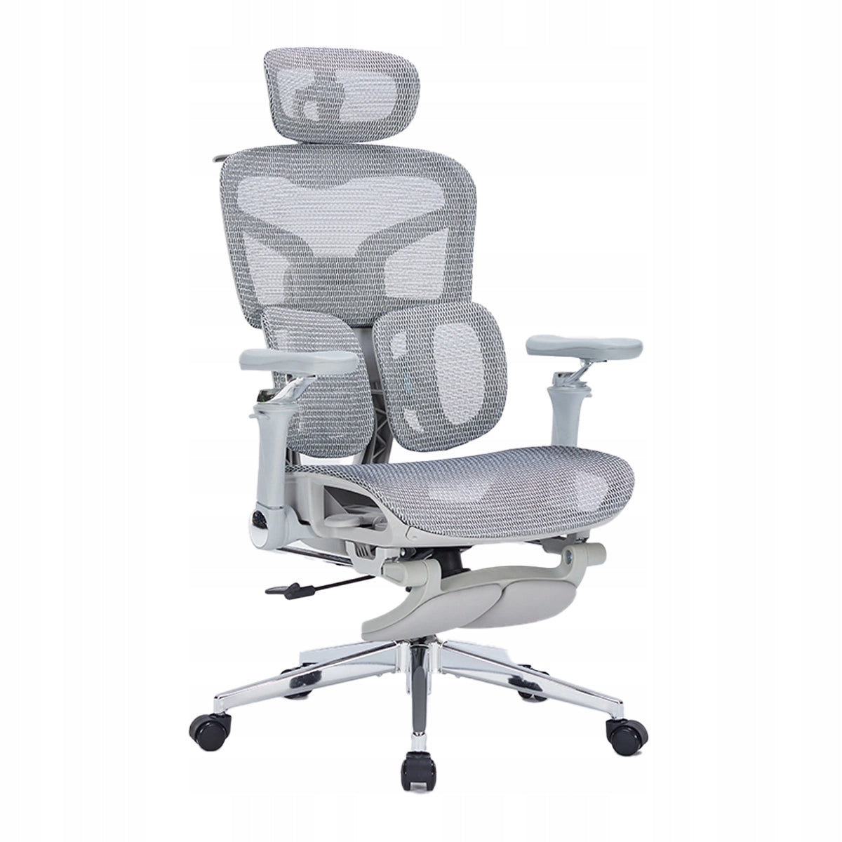 Office Chair Swivel Grey Mesh Ergonomic Adjustable Spacetronik