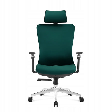 Office Chair Swivel Headrest Adjustable Office Chair Faux Leather Green Brand Spacetronik