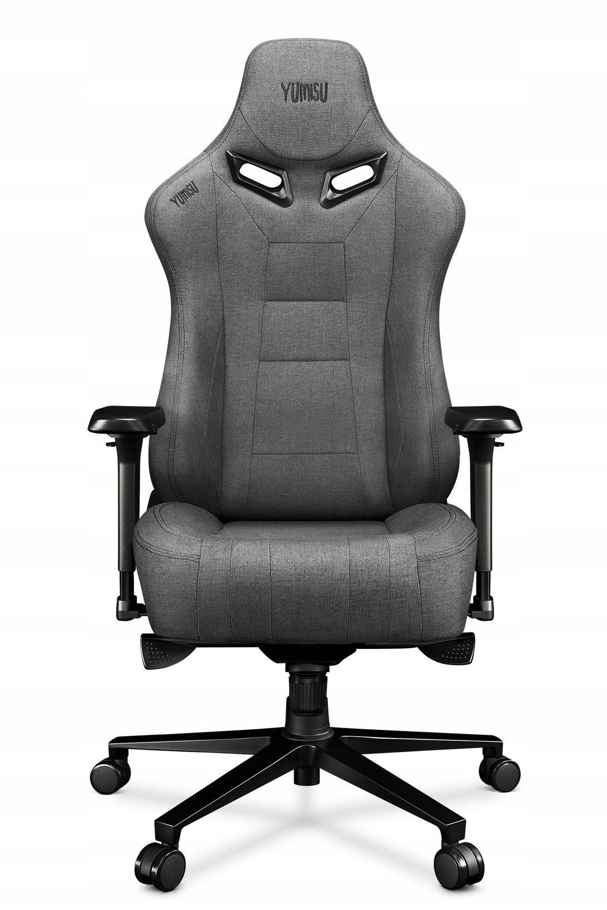 Office Chair Swivel Material Light Grey YUMISU 2049 Cloud Black 4D