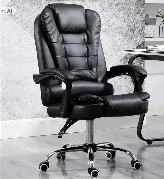Office Chair Swivel Office Chair Adjustable Leather Backrest Black Medical device no
