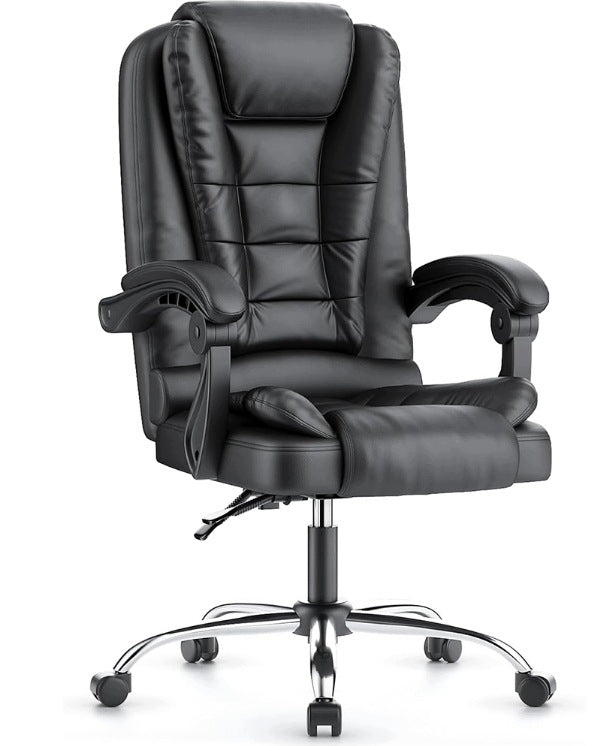Office Chair Swivel Office Chair Adjustable Leather Backrest Black